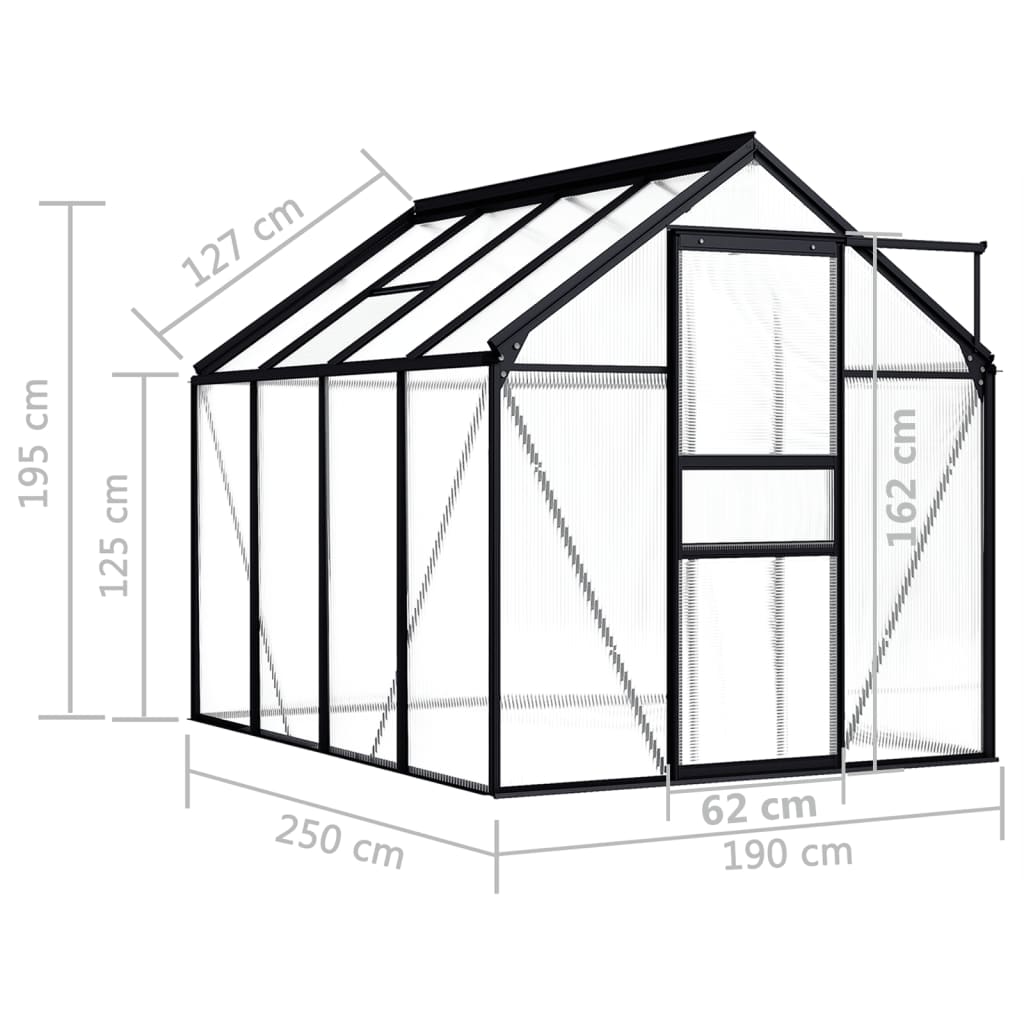 vidaXL Greenhouse Patio Grow House Outdoor Green House Anthracite Aluminum-1