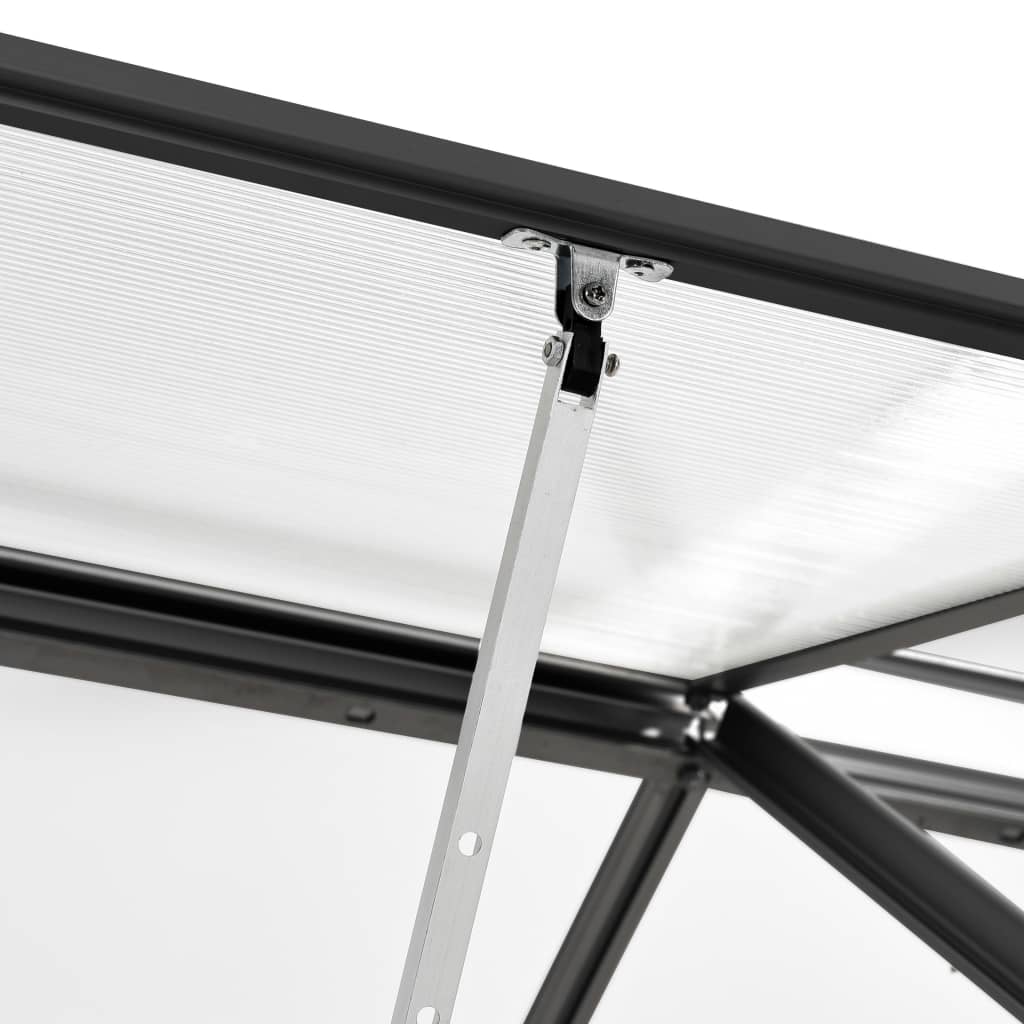 vidaXL Greenhouse Patio Outdoor Grow House with Base Frame Anthracite Aluminum-3