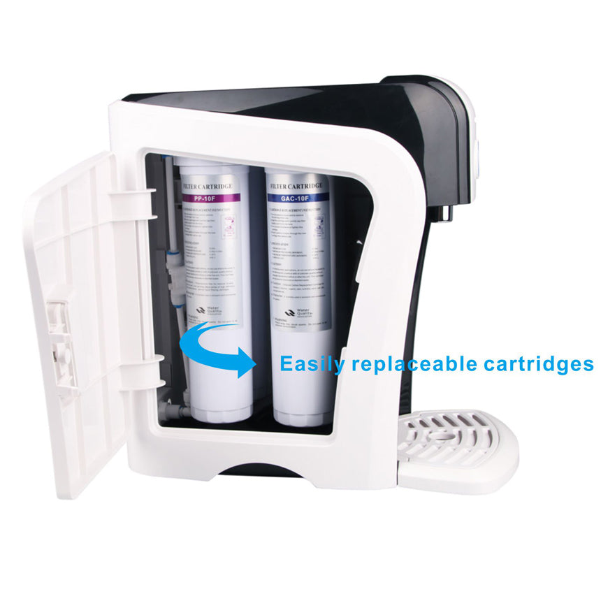 Hydrate Mineral Spring Countertop Water Filtration Purification System, 4 Stage Water Filter, Bottleless Water Dispenser, No Electricity Required-1