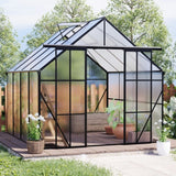 8 x 8 ft Walk-In Greenhouse, Polycarbonate Panels, Aluminum Frame
