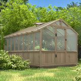 8' x 16' Large Heavy-Duty Cedar Wood Greenhouse With 6MM Polycarbonate Panels And Vent Roof