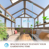 8' x 16' Large Heavy-Duty Cedar Wood Greenhouse With 6MM Polycarbonate Panels And Vent Roof