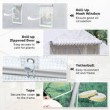 Outsunny 20' L x 10' W x 7' H Walk-in Tunnel Greenhouse with PE Cover, Zippered Door, 8 Mesh Windows, White