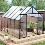 8 x 10 ft Walk-In Greenhouse, Polycarbonate Panels, Aluminum Frame