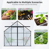 8 x 10 ft Walk-In Greenhouse, Polycarbonate Panels, Aluminum Frame
