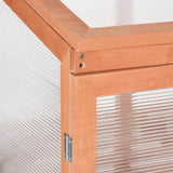 Outsunny Wooden Frame Greenhouse Cabinet, 30" L x 24" W x 44" H, Natural