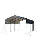 TMG Industrial 12' x 20' Metal Shed Carport with 8' Open Sidewalls