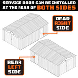 TMG Industrial 10' x 20' Metal Garage Shed with Double Front Doors, 7'-8" Peak Height, Side Entry Door, 185 Sq-Ft Floor Space