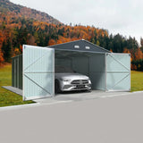 TMG Industrial 13' x 20' Metal Garage Shed with Double Front Doors, 7'-9" Peak Height, Side Entry Door, 240 Sq-Ft Floor Space, TMG-MS1320A