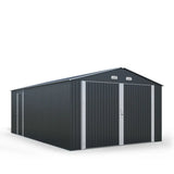 TMG Industrial 13' x 20' Metal Garage Shed with Double Front Doors, 7'-9" Peak Height, Side Entry Door, 240 Sq-Ft Floor Space, TMG-MS1320A