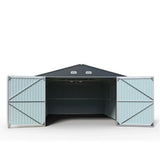 TMG Industrial 13' x 20' Metal Garage Shed with Double Front Doors, 7'-9" Peak Height, Side Entry Door, 240 Sq-Ft Floor Space, TMG-MS1320A