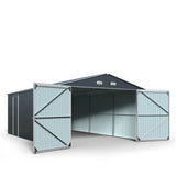 TMG Industrial 13' x 20' Metal Garage Shed with Double Front Doors, 7'-9" Peak Height, Side Entry Door, 240 Sq-Ft Floor Space, TMG-MS1320A