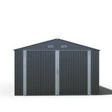 TMG Industrial 13' x 20' Metal Garage Shed with Double Front Doors, 7'-9" Peak Height, Side Entry Door, 240 Sq-Ft Floor Space, TMG-MS1320A