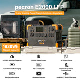 PECRON E2000LFP Expandable Portable Power Station - 2000W, 1920Wh