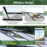 8 x 12 ft Walk-In Greenhouse, Polycarbonate Panels, Aluminum Frame