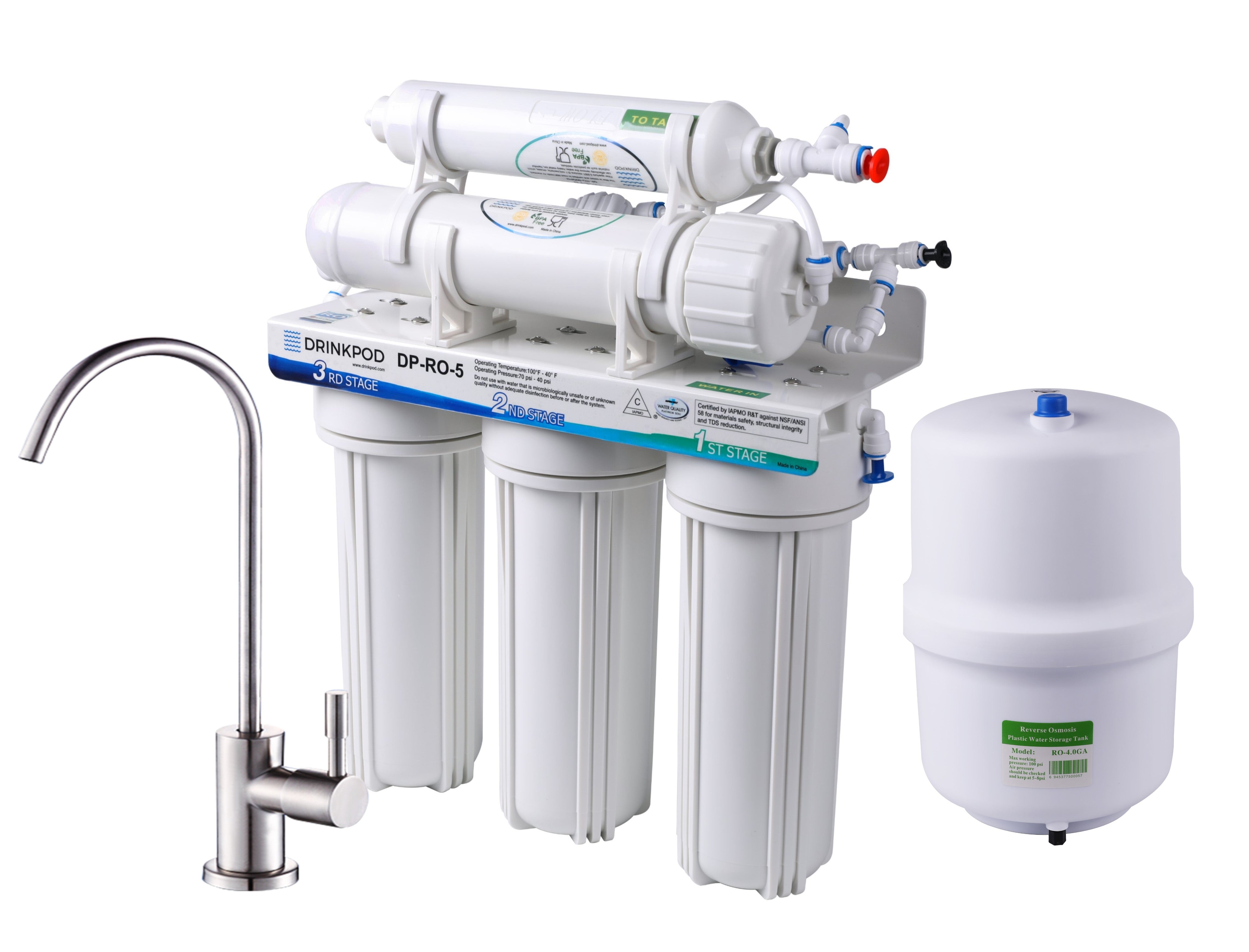 Reverse Osmosis 5 Stage Under Sink with Brushed Nickel Faucet-0