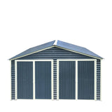 TMG Industrial 20' x 20' Metal Garage Shed, 9' High Double Front Doors, 13' Peak, 400 Sq-Ft