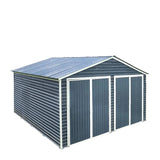 TMG Industrial 20' x 20' Metal Garage Shed, 9' High Double Front Doors, 13' Peak, 400 Sq-Ft