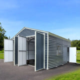 TMG Industrial 20' x 20' Metal Garage Shed, 9' High Double Front Doors, 13' Peak, 400 Sq-Ft