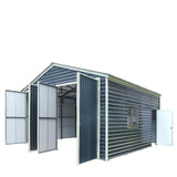 TMG Industrial 20' x 20' Metal Garage Shed, 9' High Double Front Doors, 13' Peak, 400 Sq-Ft