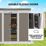 Outsunny 7' x 4' Metal Storage Shed with Dual Locking Doors, 2 Air Vents and Steel Frame, Gray