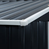 Outsunny 7' x 4' Metal Storage Shed with 2 Sliding Doors, 4 Air Vents, Dark Gray