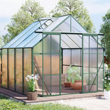 8 x 8 ft Walk-In Greenhouse, Polycarbonate Panels, Aluminum Frame