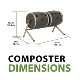 100-Gallon Compost Bin Tumbler Double Rotating Composter