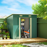 Outsunny 7' x 4' Metal Storage Shed with Dual Locking Doors, 2 Air Vents and Steel Frame, Green