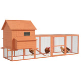 PawHut 145" Wooden Chicken Coop with Run & Partitioned Nesting Boxes, 6 - 8 Chickens