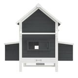 PawHut 162" Large Chicken Coop with, 6 to 8 Chickens, 2 Nesting Boxes, Water-resistant Roof, Removable Tray, Ramp, Storm Gray