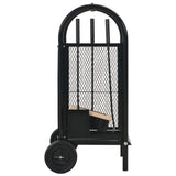 vidaXL Firewood Cart Black 11.8"x13.8"x31.9" Steel-1