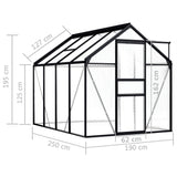 vidaXL Greenhouse Patio Grow House Outdoor Green House Anthracite Aluminum-1