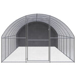 vidaXL Outdoor Chicken Coop 9.8'x26.2'x6.6' Galvanized Steel-1