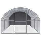 vidaXL Outdoor Chicken Coop 9.8'x26.2'x6.6' Galvanized Steel-1