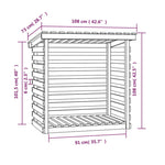 vidaXL Firewood Rack Storage Log Holder Carrier Organizer Solid Wood Pine-2