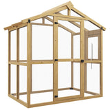 Outsunny 6.5 x 4 ft Wood-Frame Greenhouse with Thickened Polycarbonate Panels, Roof Vent, and Lockable Door