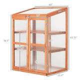 Outsunny Wooden Frame Greenhouse Cabinet, 30" L x 24" W x 44" H, Natural