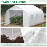 Outsunny 11.5' L x 10' W x 6.5' H Walk-in Tunnel Greenhouse with PE Cover, Zippered Door, 6 Mesh Windows, White