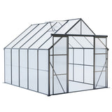 8 x 10 ft Walk-In Greenhouse, Polycarbonate Panels, Aluminum Frame