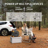 2400W Portable Power Station – Pecron E2400LFP, 2048Wh LiFePO4, Fast Solar Charging-2