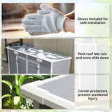 Outsunny 8' x 4' Plastic Outdoor Storage Shed with Floor, Window, Lockable Doors and Vents, Gray