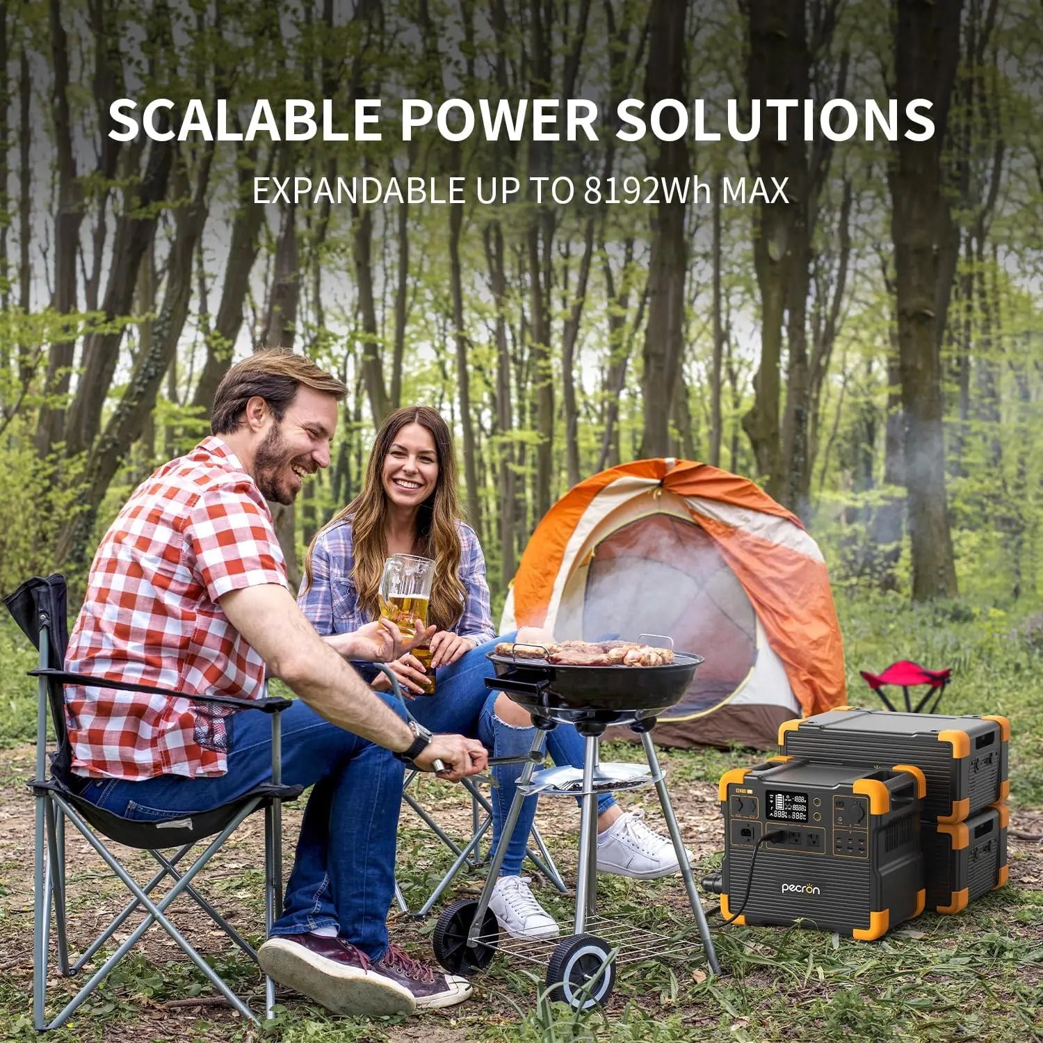 2400W Portable Power Station – Pecron E2400LFP, 2048Wh LiFePO4, Fast Solar Charging-1