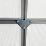 Outsunny 12' x 6' Polycarbonate Greenhouse with Aluminum Frame, Adjustable Roof Vent, Rain Gutters, and Sliding Door, Silver