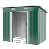 Outsunny 7' x 4' Metal Storage Shed with Dual Locking Doors, 2 Air Vents and Steel Frame, Green