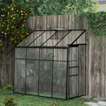 8.3 ft x 4.1 ft Outdoor Polycarbonate Lean-to Greenhouse with Black Metal Frame-1