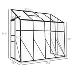 8.3 ft x 4.1 ft Outdoor Polycarbonate Lean-to Greenhouse with Black Metal Frame-4