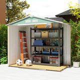 Outsunny 7' x 4' Metal Storage Shed with 2 Sliding Doors, 4 Air Vents, Light Green