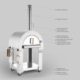 Empava Outdoor Wood Fired Pizza Oven With Side Table
