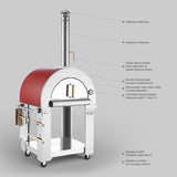 Empava Outdoor Wood Fired Pizza Oven - Powder Coated Red Roof